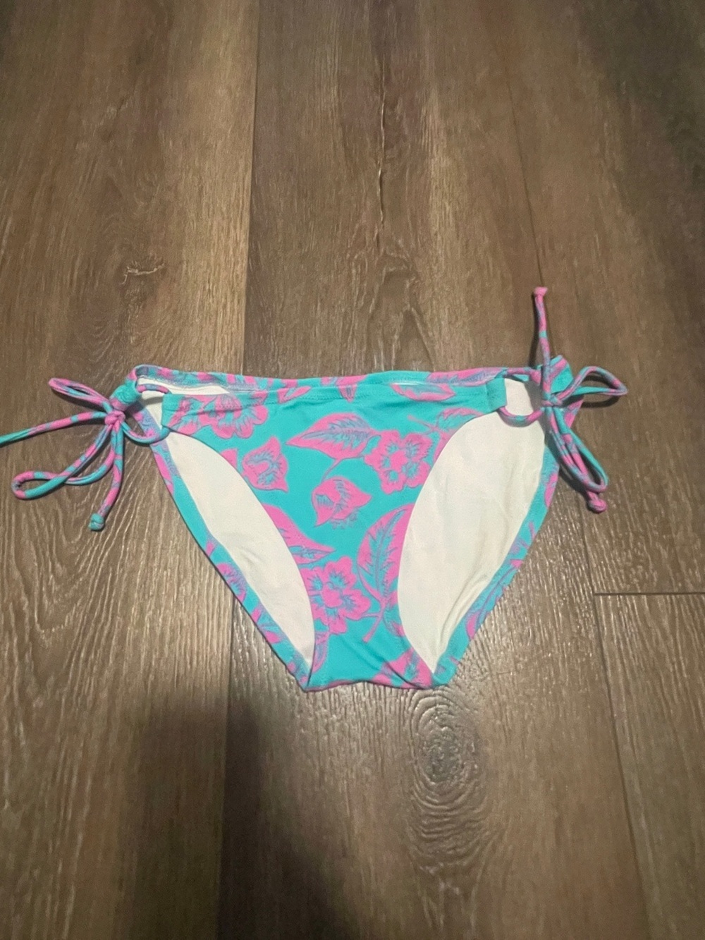 Victoria's Secret Turquoise & Pink Floral Two-Piece Bikini Bottom S Top M - Picture 5 of 7